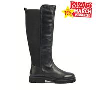 Pod Womens Premium Leather Hannah Knee High Tall Boots Black