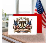 Podagree 250th Birthday Greeting Card with Red Envelope, 1776-2026 Patriotic Celebration Card, USA Independence Day Anniversary Card with Uncle Sam Hat and Balloon for Family, Friends