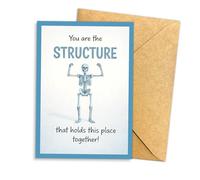 Podagree (5.3x8 Inch) You Are The Structure Thank You Card, Funny Skeleton Design, With Envelope, For Healthcare Workers, Nurses, Doctors, Appreciation, Folded Card