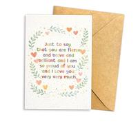 Podagree (5.3x8in Encouraging Love Card, Inspirational Support Greeting Card with Heartfelt Message, You Are Brave and Brilliant Card, Emotional Thinking of You Card, Single Card with Envelope