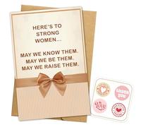Podagree (5.3x8in) Here’s to Strong Women, Inspirational Greeting Card, Blank Inside with Envelope, Empowering Gift for Mother's Day, Women's Day, and Any Occasion Celebrating (WC12)