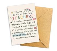 Podagree Best Teacher Graduation - Greeting Card Celebrating Your Dedication, Hard Work, and Impact - Wishing You Continued Success and Happiness in Your Next Chapter - 8x5.3 Inch (Best Teacher)