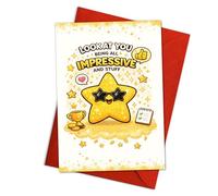 Podagree Cute Well Done Congratulations Card - Gold Super Star Cute Well Done Congratulations Card for Adults and Children Card Look at You Being All Impressive and Stuff