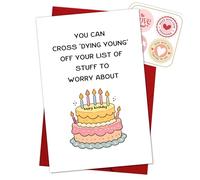 Podagree Funny Birthday Card with Envelope and Stickers, Dying Young Checklist Greeting Card, Sarcastic Aging Humor Gift for Adult Friend Coworker Husband Wife Partner, 8x5.3 in