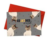 Podagree Funny Cat Graduation Card, Cute Graduation Card for Cat Lover, Grad Cards for High School College Kindergarten, You're So Educated