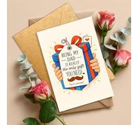 Podagree Funny Father’s Day Card with Envelope 8x5.3 Inches - Being My Dad Is the Only Gift You Need Joke, Cute Humorous Gift for Dad from Kids, Greeting Card