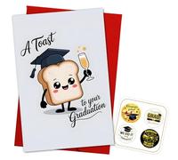 Podagree Funny Food Pun Graduation Card for Him Her, Cute Toast Graduation Card for Daughter Son, Congratulations on Graduating Card, A Little Toast To Your Graduation