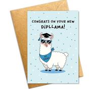 Podagree Funny Graduation Card 2026, Llama Congrats on Your New Dipllama, Cute Pun Graduation Card for Class of 2026, College High School Graduate