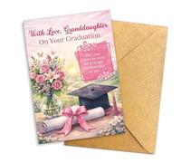Podagree Graduation Card for High School College Grad, College Graduations Card for Him Her, Congratulations on Grad Cards Gift, Loving Graduation Card Floral Cap Diploma