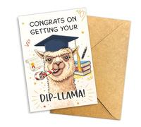 Podagree Graduation Card for High School College Grad, College Graduations Card for Him Her, Congratulations on Grad Cards Gift, Congrats on Getting Your Dip-llama