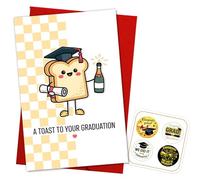 Podagree Graduation Card for Him Her, Cute Toast Graduation Card for Daughter Son, Congratulations on Graduating Card A Little Toast To Your Graduation