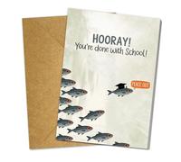 Podagree Graduation Greeting Card 2026, Hooray You’re Done with School Card, Funny Fish Card, Peace Out Graduation Cards, Class of 2026 Congrats Cards
