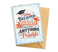 Podagree Inspirational Graduation Greeting Card, You Believed in Yourself Card, Motivational Congratulations Card for Graduate, Student, Achievement Single 5.3''x 8'' Folded with Envelope