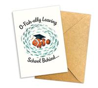 Podagree O-Fish-ally Leaving School Behind Funny Graduation Card Cute Fish Pun Design for Graduate Student or Teen Humorous Message Graduation Gift Single 5.3'' x 8'' Folded with Envelope