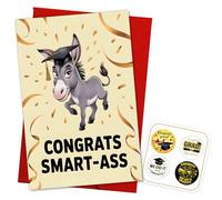 Podagree Smart Ass Graduation Card for Friend Him Her, 2026 Graduation Card Congrats Gift Donkey Graduate High School College Gifts for Girls Boys