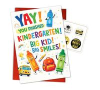 Podagree Yay! You Finished Kindergarten Graduation Greeting Card, Celebratory Gift for Kindergarten Graduates, Parents, Family, Teachers, Siblings, Classmates, Alumni, Extended Family, Aunts Gra36