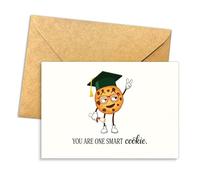 Podagree You Are One Smart Cookie Funny Graduation Card Cute Cookie Cartoon Design for Graduate Student or Teen Humorous Message Graduation Gift Single 5.3'' x 8'' Folded with Envelope