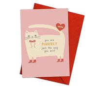 Podagree You Are Purrfect Valentine Card, Cute Cat Pun Love Card for Girlfriend, Boyfriend, Husband, Wife, Anniversary, Romantic Kitty Card - 8x5.3 Inch with Envelope