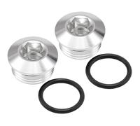 Podavelle 4AN -4 ORB O-ring Seal Boss Socket Port Plug Block Off Fitting Adapter Aluminum Silver, Pack of 2