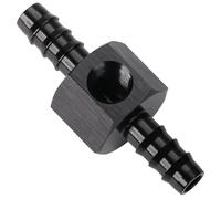 Podavelle 5/16 Hose Barb Inline Fuel Pressure Gauge T Fitting Adapter Union with 1/8 NPT Sensor Gage Port Aluminum Black