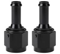 Podavelle 6AN Female to 5/16 Barb Hose Fitting Adapter Straight Swivel Aluminum Black 2PCS