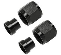 Podavelle 8AN Hardline Tube Nut and 3/8 Sleeve Fitting Adapter for 3/8" Hard Line Aluminum Black, 2 sets