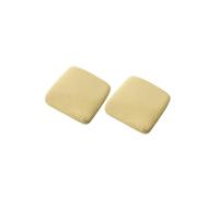 PODAY 2 pcs square stool chair cover, square dining chair elastic seat cover, dresser stool cover, bar stool cover, square wrinkle free elastic stool cover, washable 10-12.6in Beige-Yellow