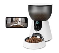 Podazz Automatic Cat Feeder with Camera, 5G WiFi Pet Feeder with App Control, Low Food & Blockage Sensor, 1-10 Meals/Day, Two-Way Audio Interacting, 4L Auto Cat Feeder with 304 Stainless Steel Bowl
