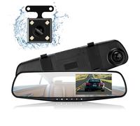 Podazz Dash Cam Mirror Dash Camera Front and Rear 1080P Full HD Video Car Driving Recorder Wide-Angle Dual Lens Dashboard Camera DVR with G-Sensor, Loop Recording Parking Mode Motion Detection (blue)