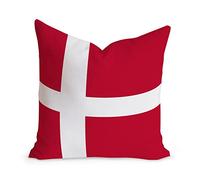 PODbyyou 24x24in Denmark Flag Sofa Cushion Cover Denmark Sofa Pillows Home Decor Velvet Pillow Cases with Zippe for Sofa Living Room Modern National Flag Throw Pillow Cushion Cover Housewarming Gift