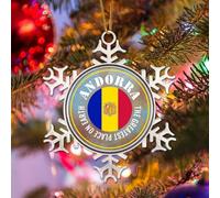 PODbyyou Travel Souvenir Ornaments for Christmas Tree Andorra The Greatest Place on Earth Christmas Decorations Gift Andorra Flag Christmas Stocking Filling Metal Ornament New Year Gift