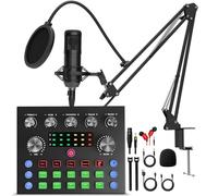 Podcast Equipment Bundle, Audio Mixer with Voice Changer and Studio Condenser Microphone for Live Streaming,Podcast Recording,PC,Laptop,Phone TikTok