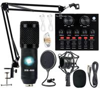 Podcast Equipment Bundle, BM-800 Condenser with Voice Changer, Recording Studio Pack, Podcast Microphone Bundle for Laptop, Live Streaming/Streaming/Recording