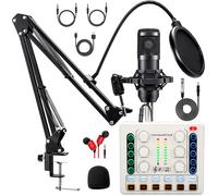 Podcast Equipment Bundle, BM-800 Podcast Microphone Bundle-Voice Changer with Mic Arm-Studio Condenser Microphone for Phone, PC, DJ, Perfect for Video Recording, Streaming Media, Gaming and Singing