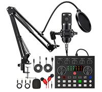 Podcast Equipment Bundle, BM800 Podcast Microphone Bundle with V8s Voice Changer, Condenser Microphone Recording Studio Package for Podcasting Live Streaming Singing PC Mobile TikTok YouTube