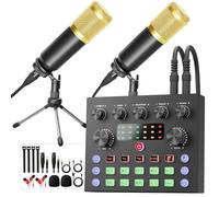 Podcast Equipment Bundle for 2,Audio Interface,DJ Mixer For Streaming