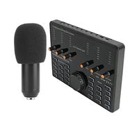 Podcast Equipment Set, Noise Reduction Voice Changer Stereo Microphone Sound Card Kit for PC Laptop Computer