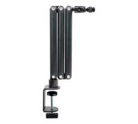 Podcast Microphone Desk Mount Arm with Triple Fold Boom, Clamp on Base and Aluminum Alloy Frame for Streaming Desks and Podcast Tables Microphone Boom Arm Desk Mount Mic C Clamp Stand Triple Fold Mic