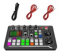 Podcast Microphone Kit - Pc Audio Interface, Sound Card Mixer | Professional Audio Mixer English Version, Podcasting Accessories Kit for Beginners and Pros, Recordings, Streaming Podcasts