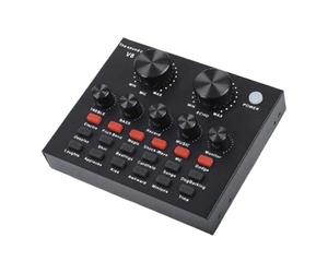 Podcast Mixer, V8 Sound Card Live Equipment Sound Card Mobile Phone Kuaishou Singing Microphone Microphone Full Set k Song God, Sound Effect Machine - Multiple Sound Effect Audio Equipment,
