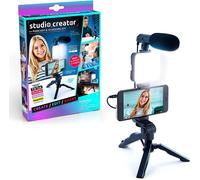 Podcast Vlogging Kit for Kids Foldable Tripod LED Light Phone Holder