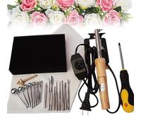 PODEC Electric Fabric Flower Maker, DIY Artificial Flower Electric Ironing Machine with 18 Ironing Heads and Anti-scalding Bracket, Adjustable Temperature for Handmade Flower Making Lovers