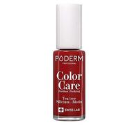 PODERM Color Care Repairing Nail Polish Red Allure (8ml) - Permeable to PODERM serums - UV Protect - Tea Tree and Silicium