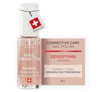PODERM Nail Treatment Polish Corrector & Perfector - Keratin | Densifying & Hardening - 8 ml | Strengthens & Protects Nail Structure with Natural Nude Finish | Developed by a Podiatrist in Switzerland