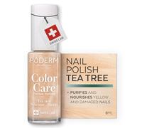 PODERM Nail Care Polish with Tea Tree - Bright Gold | Swiss Lab - 8ML | Enriched with Tea Tree, Silicon & Biotin | Purifies, Clarifies & Nourishes Yellow Nails | Created by a Podiatrist