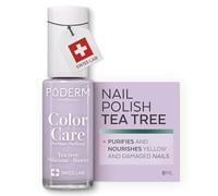 PODERM Nail Care Polish with Tea Tree - Lilac | Swiss Lab - 8ML | Enriched with Tea Tree, Silicon & Biotin | Purifies, Clarifies & Nourishes Yellow Nails | Created by a Podiatrist