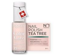 PODERM Nail Care Polish with Tea Tree - Powder Pink | Swiss Lab - 8ML | Enriched with Tea Tree, Silicon & Biotin | Purifies, Clarifies & Nourishes Yellow Nails | Created by a Podiatrist
