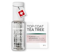 PODERM Nail Care Polish with Tea Tree - Top Coat | Swiss Lab - 8ML | Enriched with Tea Tree, Silicon & Biotin | Purifies, Clarifies & Nourishes Yellow Nails | Created by a Podiatrist