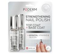 PODERM Strengthening Base Coat & Top Coat | Strengthening & Protective Nail Care | Tea Tree, Silicon & Biotin | Created by a Podiatrist - Swiss Made