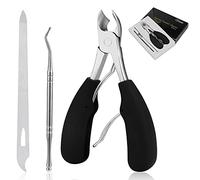Podiatrist Toenail Clippers,YINYIN Professional Thick & Ingrown Toe Nail Clippers for Men & Seniors, Pedicure Clippers Toenail Cutters, Super Sharp Curved Blade Grooming Tool (Black)